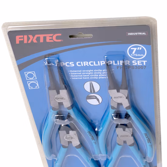 Fixtec 4 個 7 インチスナップリングプライヤーセットヘビーデューティサークリッププライヤーキットリングリムーバー保持用ストレート/ベントジョー付き
